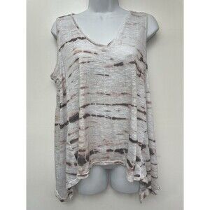 MOSSIMO White Pink Gray Print Sleeveless Tank Top - Women's Sz M B17